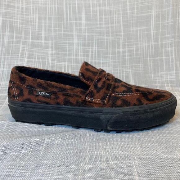 Vans Brown Leopard Print Athletic Shoes - Picture 3 of 6
